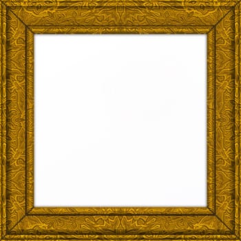 an old golden picture or certifcate frame with white centre