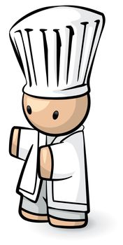 A tiny chef presenting something in your design. 
