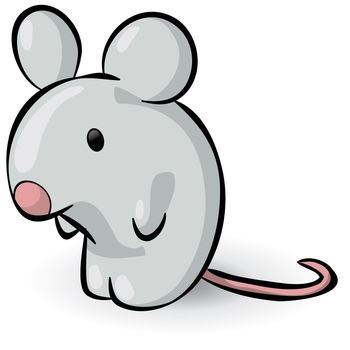 A cute mouse vector illustration. Simple shapes for easy editing. 