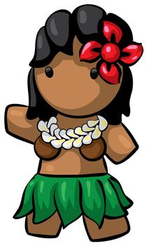 A cute little hawaiian hula dancer. Her name is Leilani.
