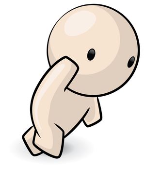 A cute cartoon person naked
