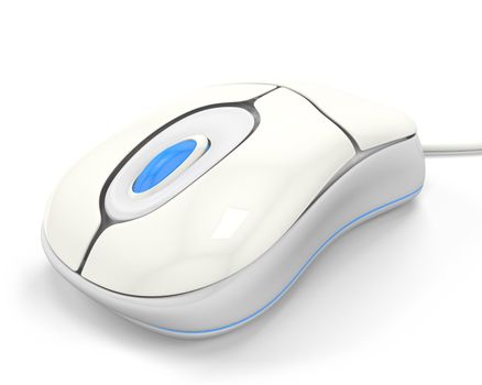 3D White Computer Mouse; 