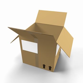 3D Cardboard Delivery Box; 