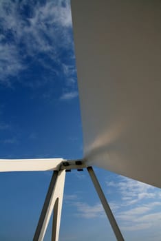 perspective of a modern bridge and sky background