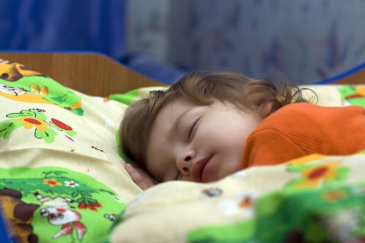 Little girl sleeping in our room