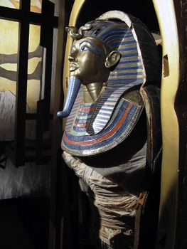 Burial sacrophagus found in Tutankhamen's tomb in the Valley of the Kings, Egypt
