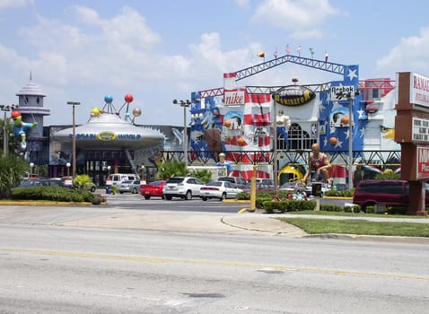 Modern urban views and architecture in the famous International Drive in Florida, USA