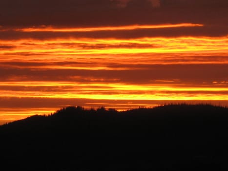 A sunset in Selbu, Norway, a nice summerday in 2007.