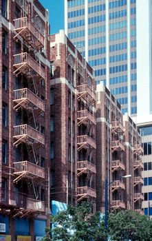 Old and new buildings in downtown of San Diego