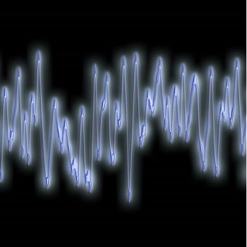 great image of very bright and glowing sound wave