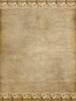 great old paper or parchment background with decorative floral edge