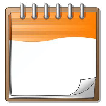 An orange organizer with a blank copy area for your own letters or design. 