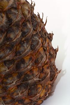 A close up of a pineapple skin