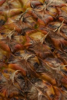 A close up of a pineapple skin