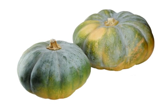 ripe pumpkin on a white background, studio illumination