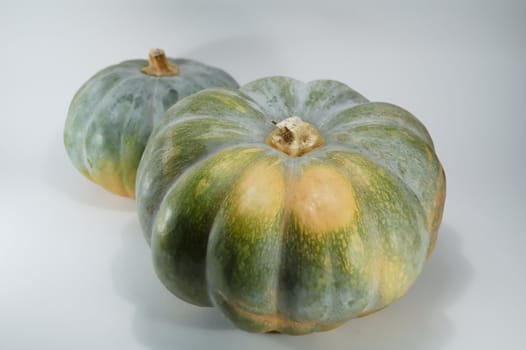 ripe pumpkin on a white background, studio illumination