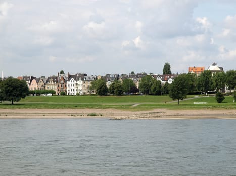 View of river Rhein (Rhine) in Duesseldorf, Germany