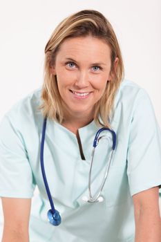 portrait of young woman doctor in hospital