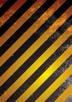 Grunge warning background with orange and black stripes