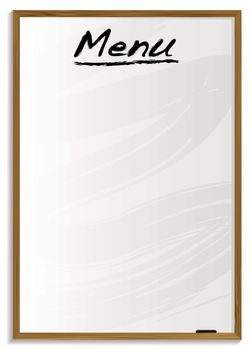 white board blank menu with room to add your own text