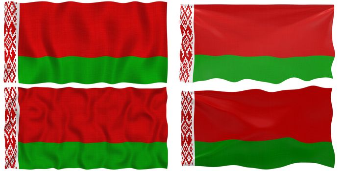 Great Image on white of four Flags of Belarus