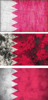 Great Image three grunge flags of Bahrain