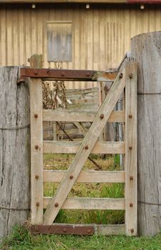 image of an old wooden farm gate