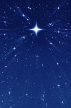 big bright wishing star in the night sky