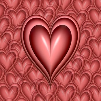 big pink heart on top of lots of little pink hearts background