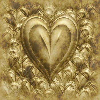 grungy textured loveheart on heart background