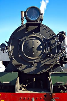 close up of steam train