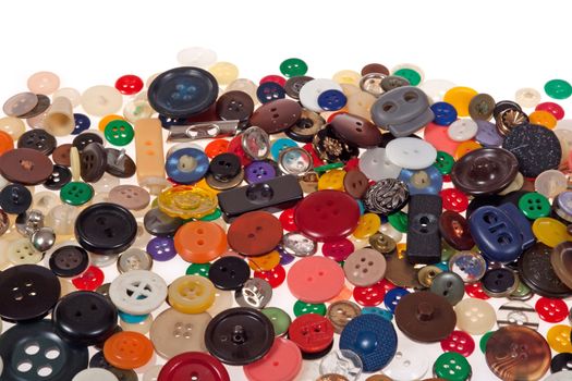 Many different sized and shaped buttons 