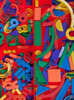 plastic blocks, geometrical figures 