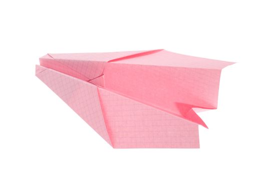 Paper airplane, photo on the white background