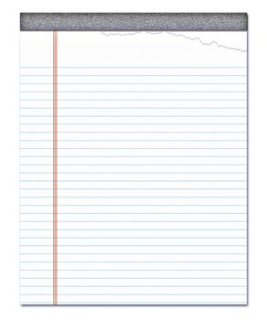 nice image of a white notepad with a page torn off