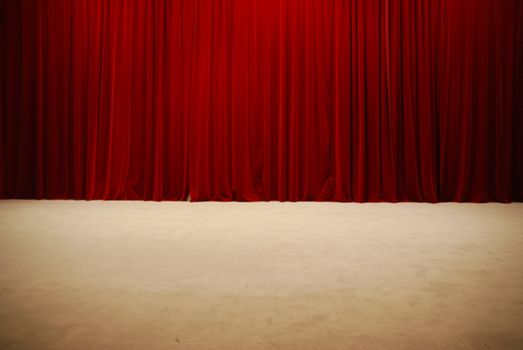 retro and elegant red theater stage curtains
