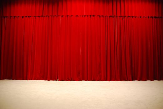 retro and elegant red theater stage curtains