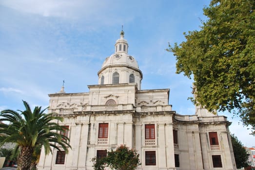 famous and beautiful Memory church in Ajuda, Lisbon (very similar to Pantheon landmark also in Lisbon)
