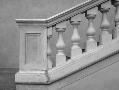 Stone baroque balaustrade as a staircase handrail