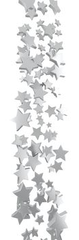 Flow of small stars  isolated on the white background