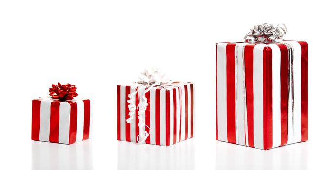 Christmas gifts isolated on a white background