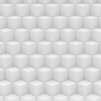 Geometric abstract background made of  white cubes 