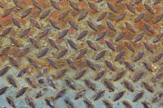 Old Metal diamond plate and rusty metal