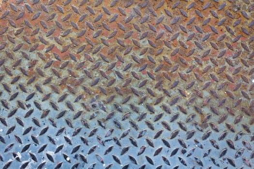 Old Metal diamond plate and rusty metal