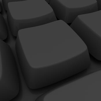 Blank black key in a keyboard