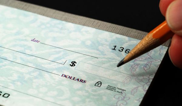 Stock pictures of checks used as a form of payment