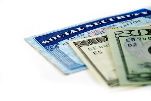 stock pictures of a social security card and money 