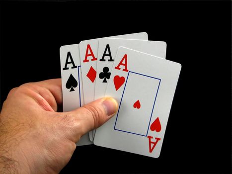 Pictures of various scenes depicting playing cards