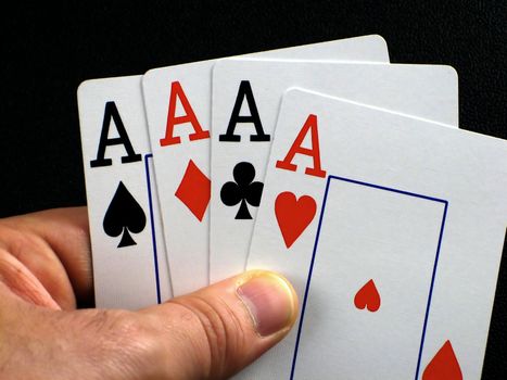 Pictures of various scenes depicting playing cards