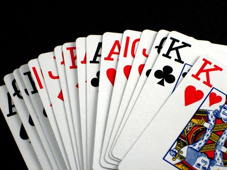 Pictures of various scenes depicting playing cards